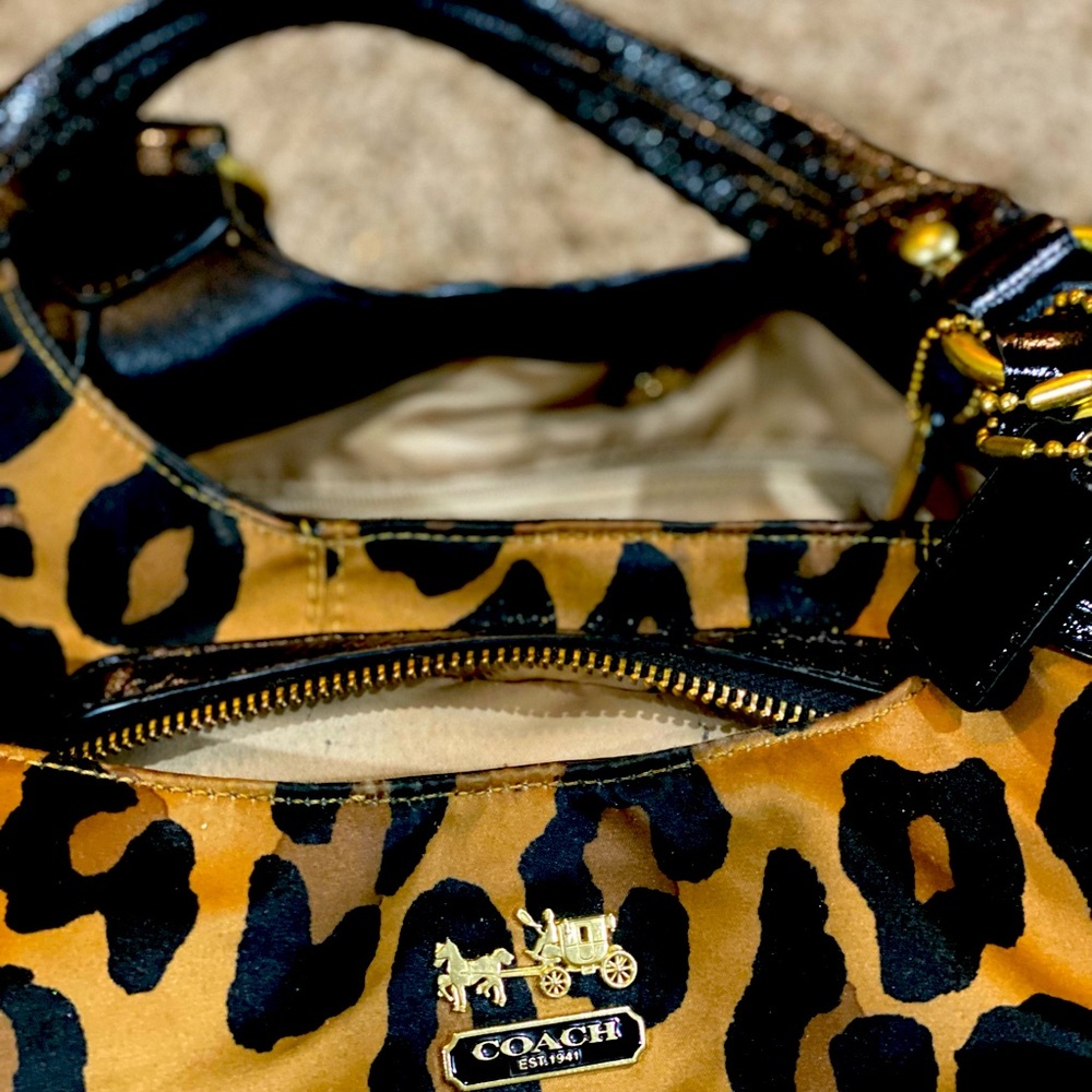 Leopard print Coach bag—good condition